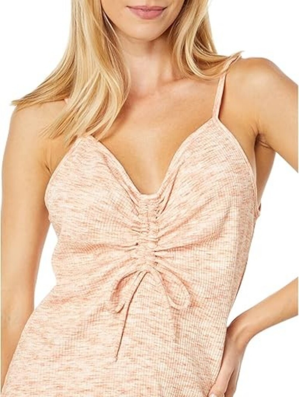 O'Neill Zabi Peach Spacedye Ribbed Mini Dress